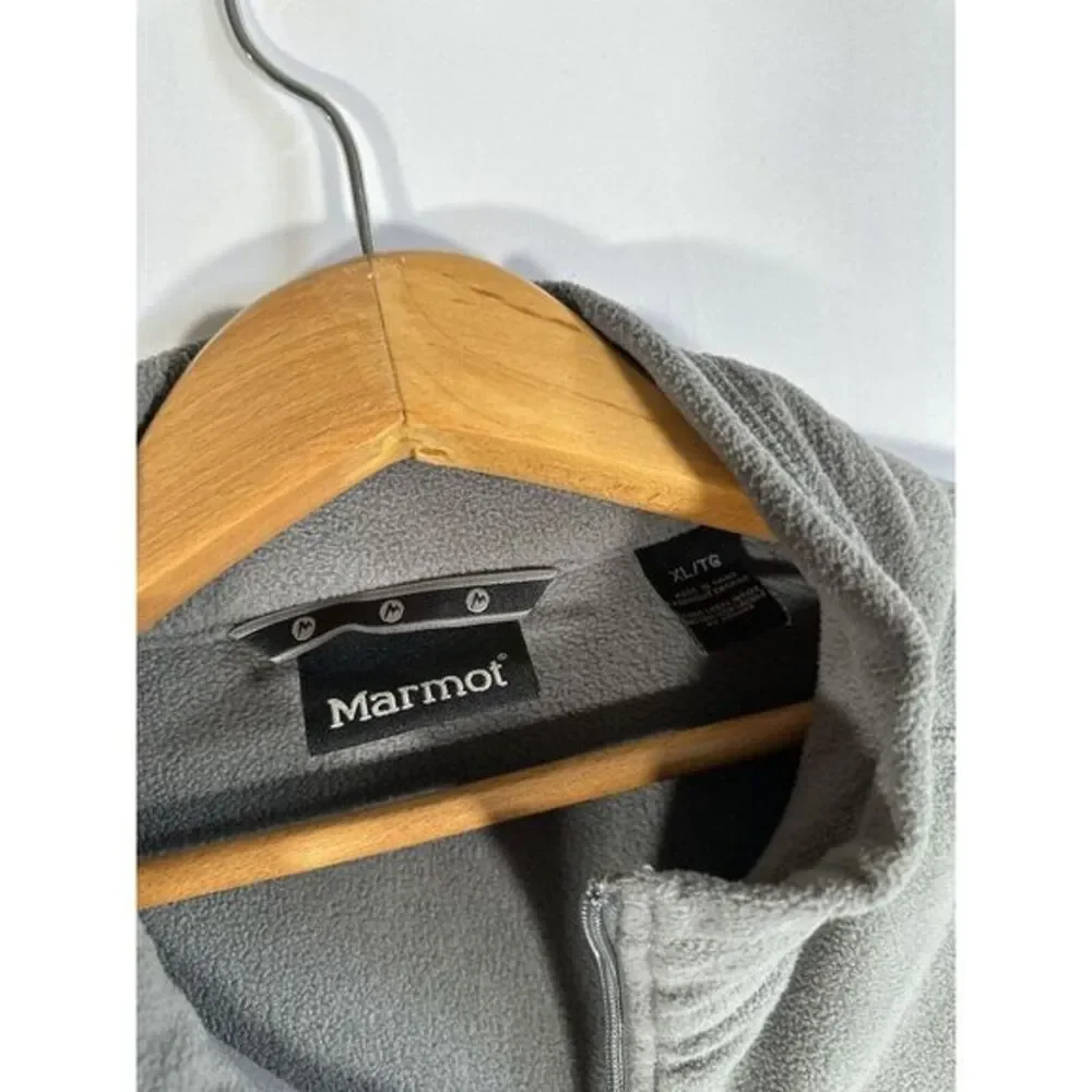 Marmot Men Sweater Extra Large XL Gray Full Zip Fleece‎ Jacket Outdoors